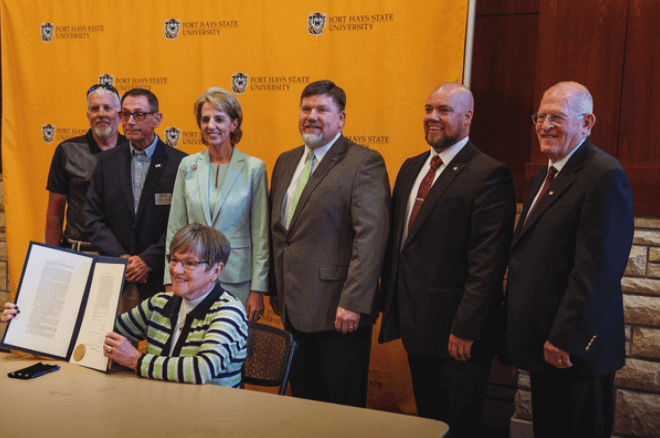 collegiate presidents and Governor Kelly